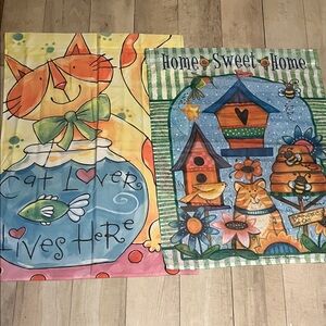 Colorful Cat Lover and Home Sweet  Home Flags
